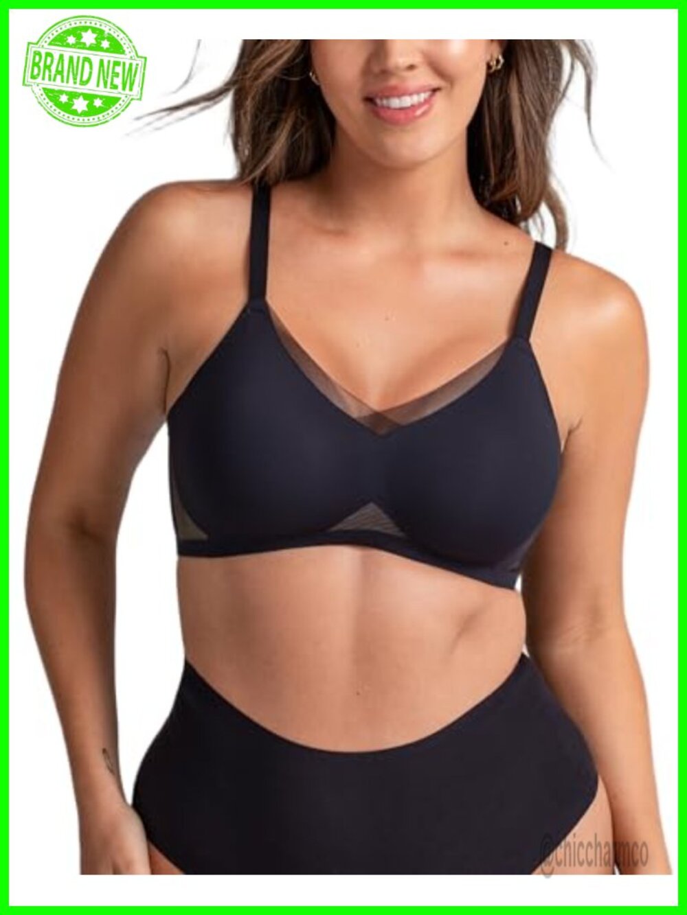 Wireless Crossover Bra Medium Support Smoothing Removable Pads